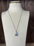Load image into Gallery viewer, Bougie turquoise ear tag necklace
