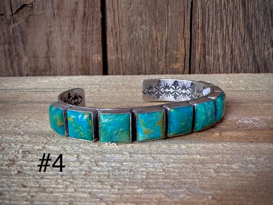 Sterling Silver Turquoise Chanel Set Leroy James Cuff