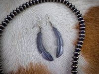 Native American Feather Sterling Silver Dangle Earrings