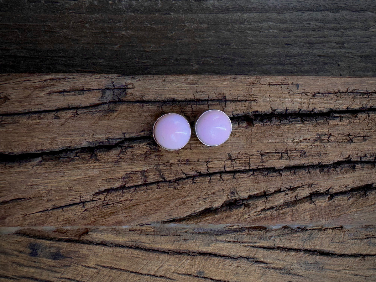 Pink Conch Sterling Silver Stud Earrings