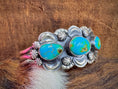 Load image into Gallery viewer, Native American Turquoise Sterling Silver Cuff - Artist Signed
