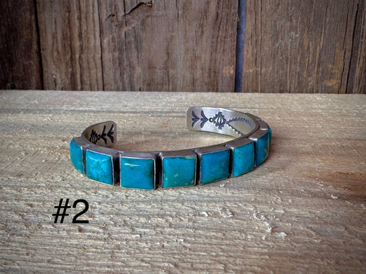 Sterling Silver Turquoise Chanel Set Leroy James Cuff