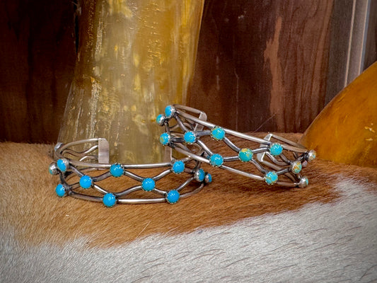Native American Turquoise Sterling Silver Cuff