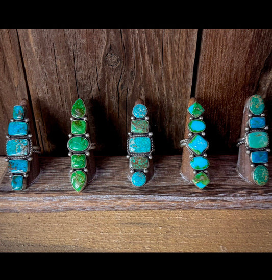 Native American Turquoise Sterling Silver Adjustable Ring