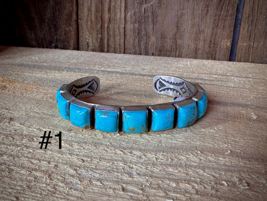 Sterling Silver Turquoise Chanel Set Leroy James Cuff
