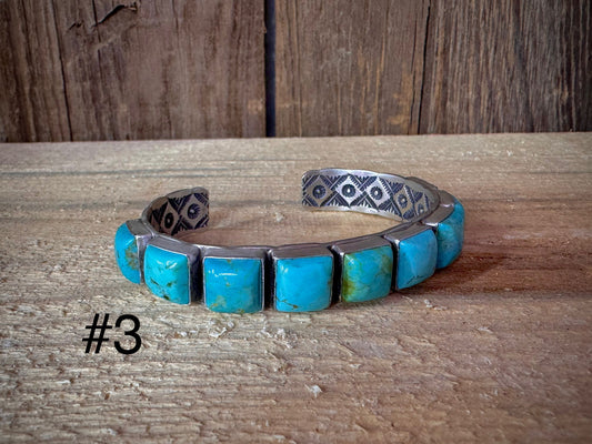 Sterling Silver Turquoise Chanel Set Leroy James Cuff