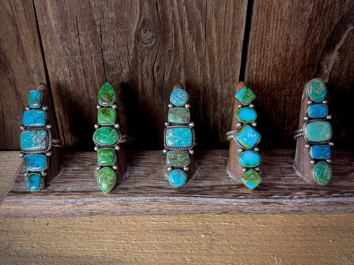 Native American Turquoise Sterling Silver Adjustable Ring