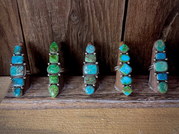 Native American Turquoise Sterling Silver Adjustable Ring