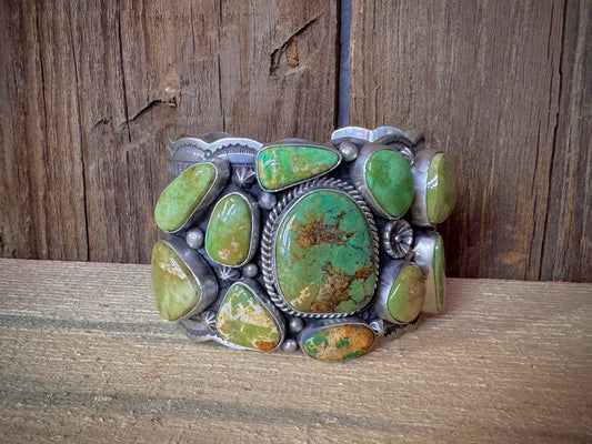 Sterling Silver Turquoise Leroy Torres Statement Cuff