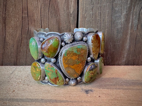 Native American Turquoise Sterling Silver Cuff - Artist Signed