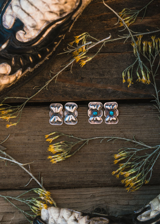 Sterling Silver Concho Post Earrings