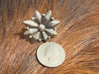 Navajo Sterling Silver Adjustable Concho Flower Ring- Artist Stamped