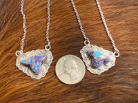 Beautiful Handmade Sterling Silver Purple Dream Mojave Cow Head Necklaces