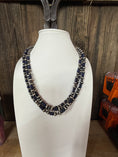 Load image into Gallery viewer, Gorgeous Native American Blue Lupis and Navajo Pearl Necklace 18“ with a 3 inch extender
