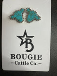 Load image into Gallery viewer, Costume Turquoise Cow Stud Earring
