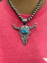 Native American Hand Stamped Steerhead Pendant