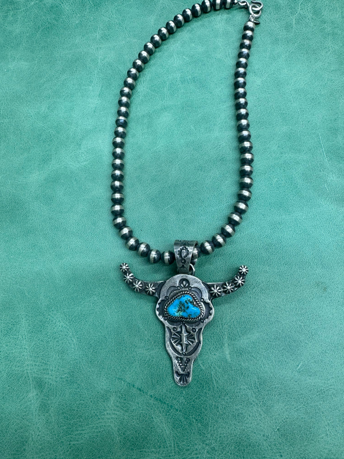 Native American Hand Stamped Steerhead Pendant
