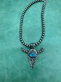Native American Hand Stamped Steerhead Pendant