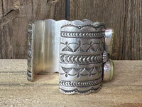 Sterling Silver Turquoise Leroy Torres Statement Cuff