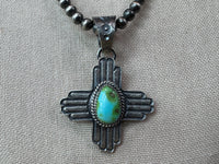 Native American Turquoise Zia Symbol Pendant