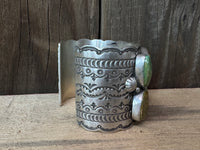 Native American Turquoise Sterling Silver Cuff - Artist Signed