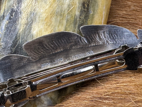 Native American Feather Sterling Silver Hair Clip