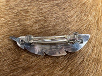 Native American Feather Sterling Silver Hair Clip