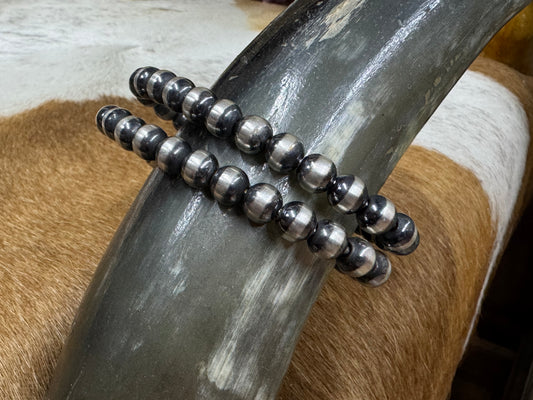 Native American Sterling Silver Adjustable Bead Cuff