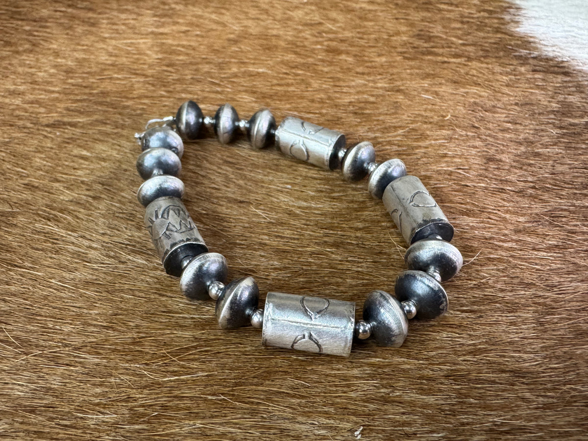 Native American Hand Crafted Beaded Bracelet with Matching Earrings
