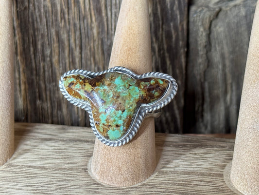 Native American Cow Head Sterling Silver Adjustable Ring