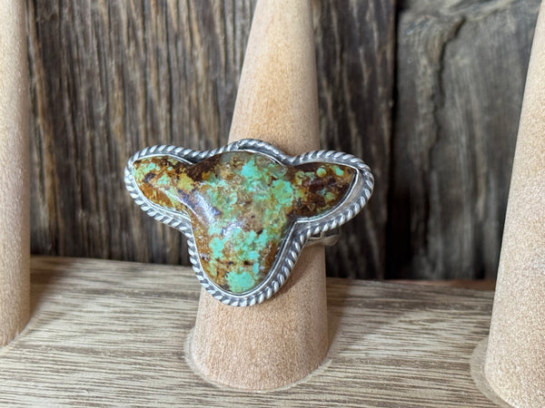 Native American Cow Head Sterling Silver Adjustable Ring