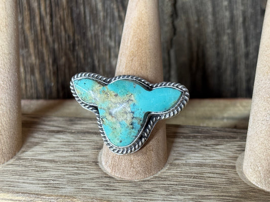 Native American Cow Head Sterling Silver Adjustable Ring