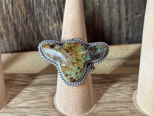 Native American Cow Head Sterling Silver Adjustable Ring