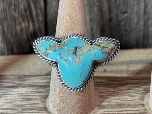 Native American Cow Head Sterling Silver Adjustable Ring