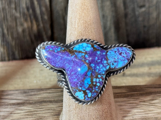 Native American Cow Head Sterling Silver Adjustable Ring