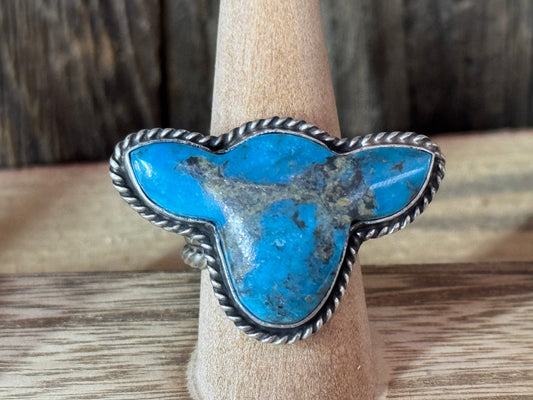Native American Cow Head Sterling Silver Adjustable Ring
