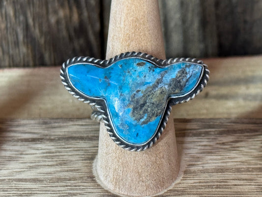 Native American Cow Head Sterling Silver Adjustable Ring
