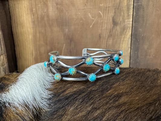 Native American Turquoise Sterling Silver Cuff