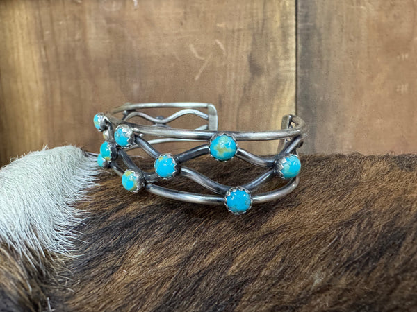 Native American Turquoise Sterling Silver Cuff