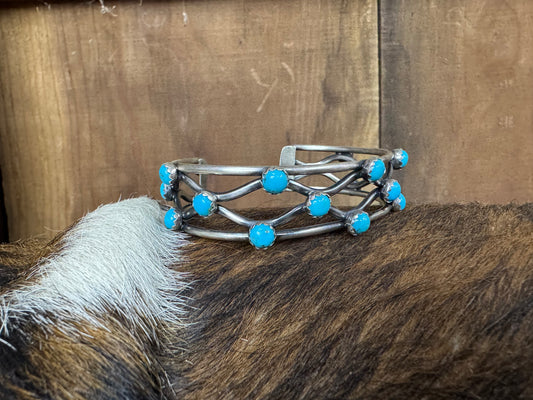 Native American Turquoise Sterling Silver Cuff