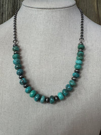 Turquoise Bead Sterling Silver Necklace