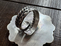 Native American Turquoise Cluster Adjustable Ring, Artist Stamped