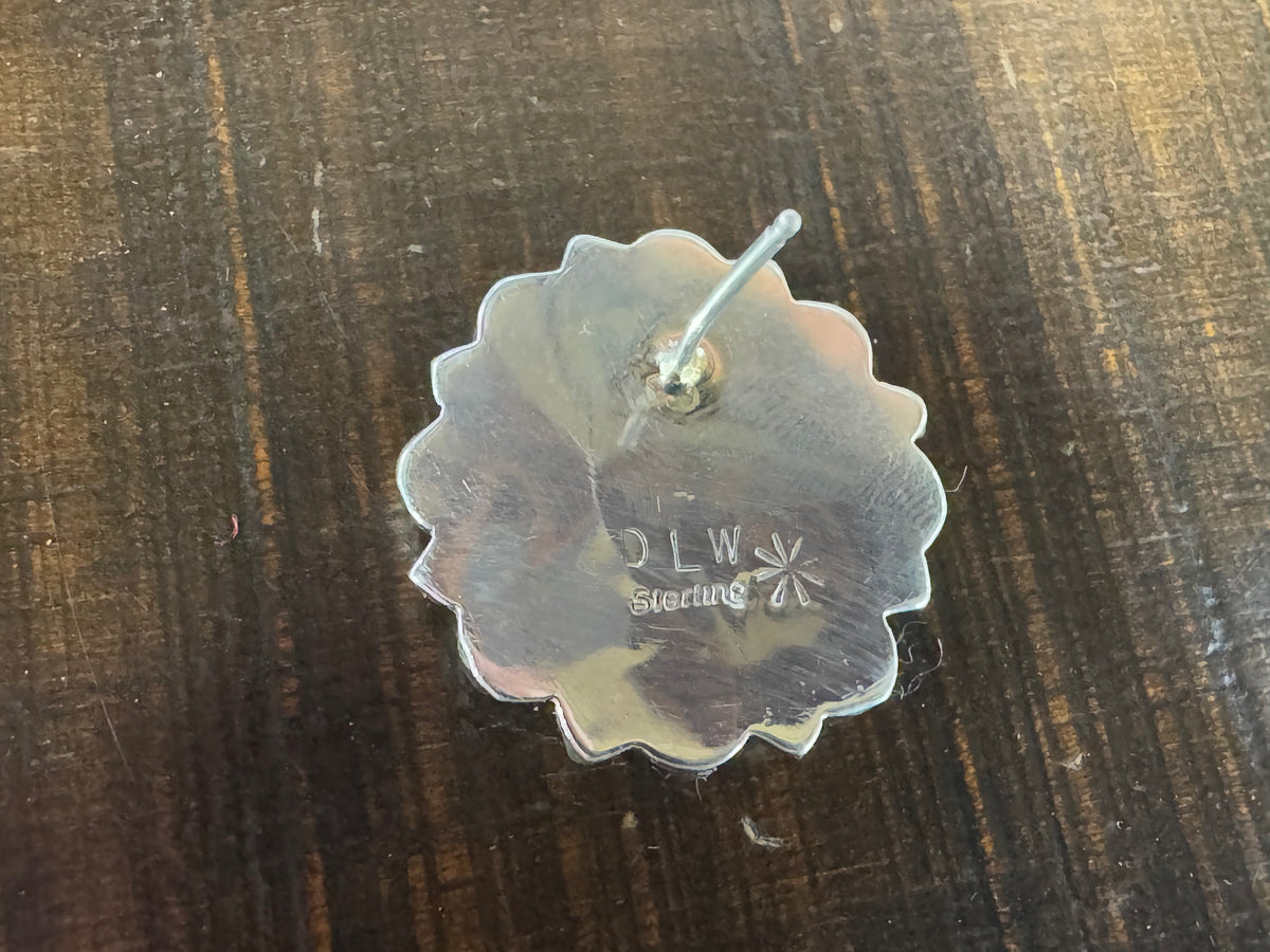 Pink Opal Cluster Sterling Silver Post Earrings - Artist Stamped