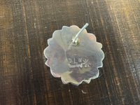 Pink Opal Cluster Sterling Silver Post Earrings - Artist Stamped