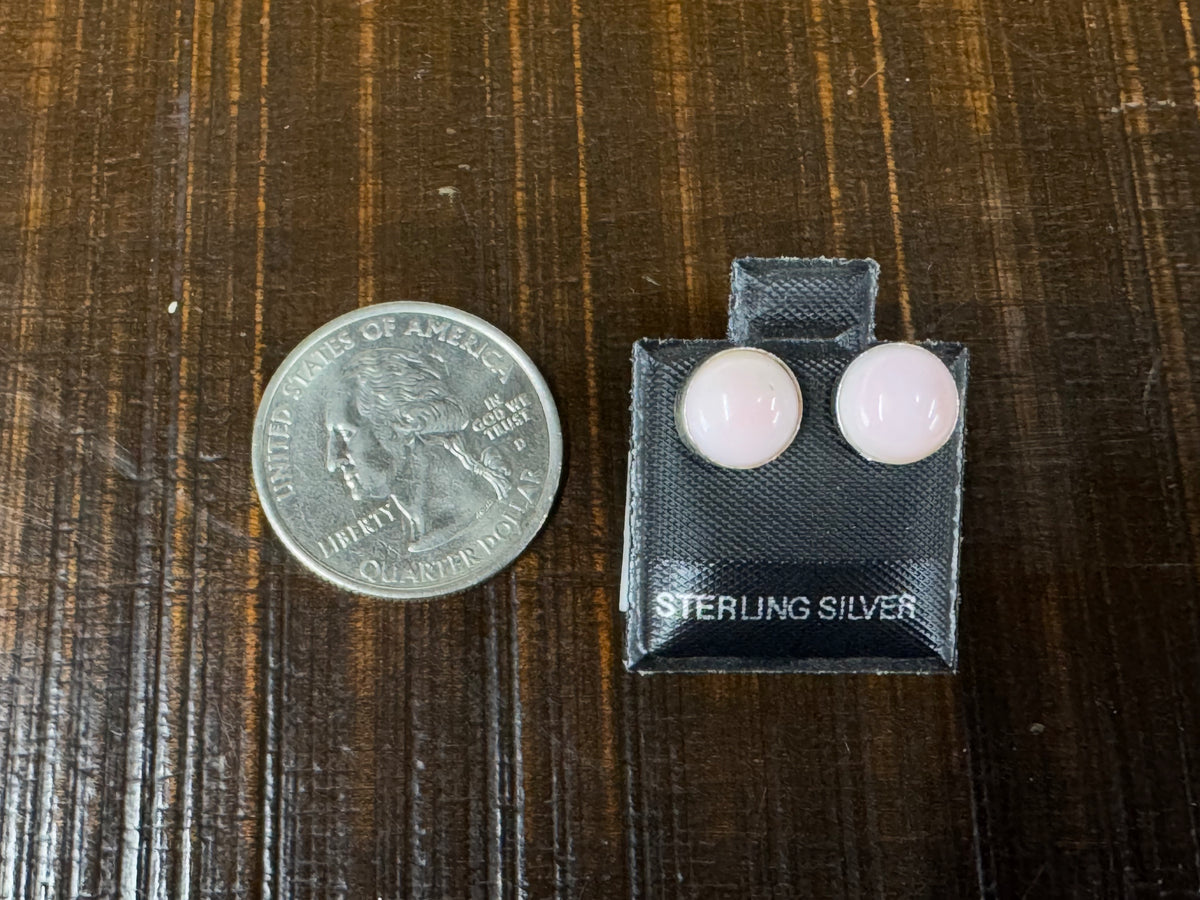Pink Conch Sterling Silver Stud Earrings