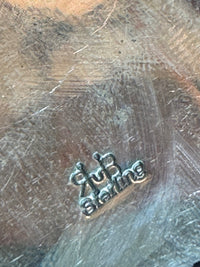 Hand Made Black Jack and Palomino Turquoise Cluster Sterling Silver Pendent Artist Stamped