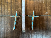 Sterling Silver Turquoise Cross Post Earrings