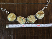 Native American Turquoise Sterling Silver Bar Necklace