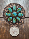 Load image into Gallery viewer, Native American Handmade Turquoise Cluster Statement Ring - Artist Signed
