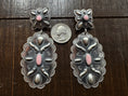 Load image into Gallery viewer, Native American Handmade Pink Conch Sterling Silver Dangle Earrings
